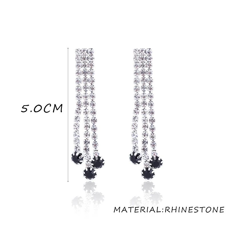 TDQUEEN Rhinestone вечерние серьги для женщин Свадебные Элегантные с длинной кисточкой