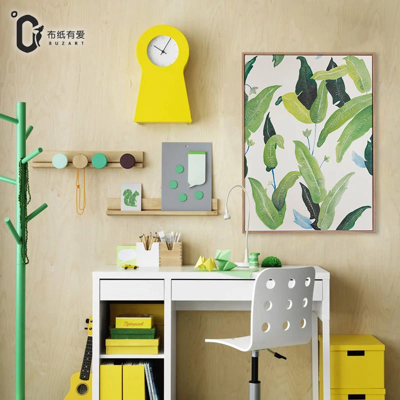 

Green plants Nordic Small Fresh Decorative Paintings Restaurant Mural Paintings Modern Simple Bedroom No frame