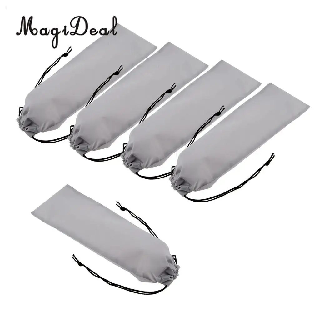 MagiDeal 5 Pieces Drawstring Storage Bag for Hair straighteners & Curling Wands Portable Drawstring Hair Extension Garment Bag