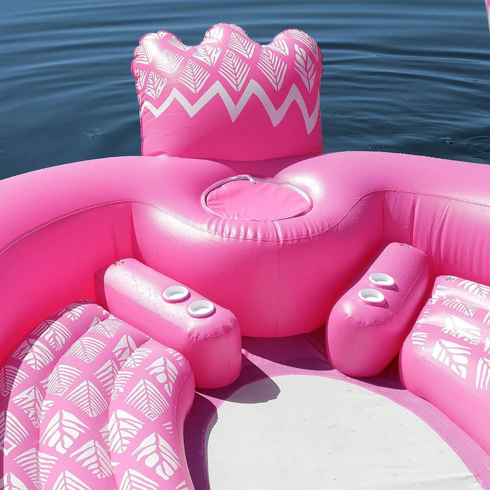6 человек надувной гигантский Розовый фламинго лодка бассейн плавательный пояс для плавания остров летнее плот надувные матрасы