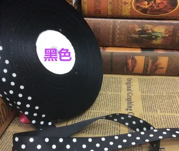 

new arrive 3/4" (20mm) Grosgrain ribbon Polka Dots printed Black ribbon with white dots,DIY hairbow accessories, gift package