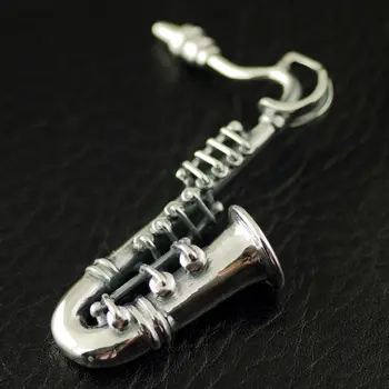 

Thailand imported 925 sterling silver, exquisite miniature three-dimensional Sax Silver Pendant