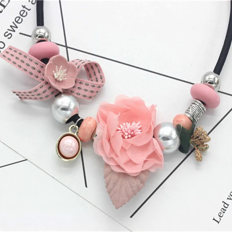 Olaru бренд Корея милые новые ювелирные изделия мода искусственный цветок жемчуг чокер ожерелье для женщин макси массивное ожерелье аксессуары