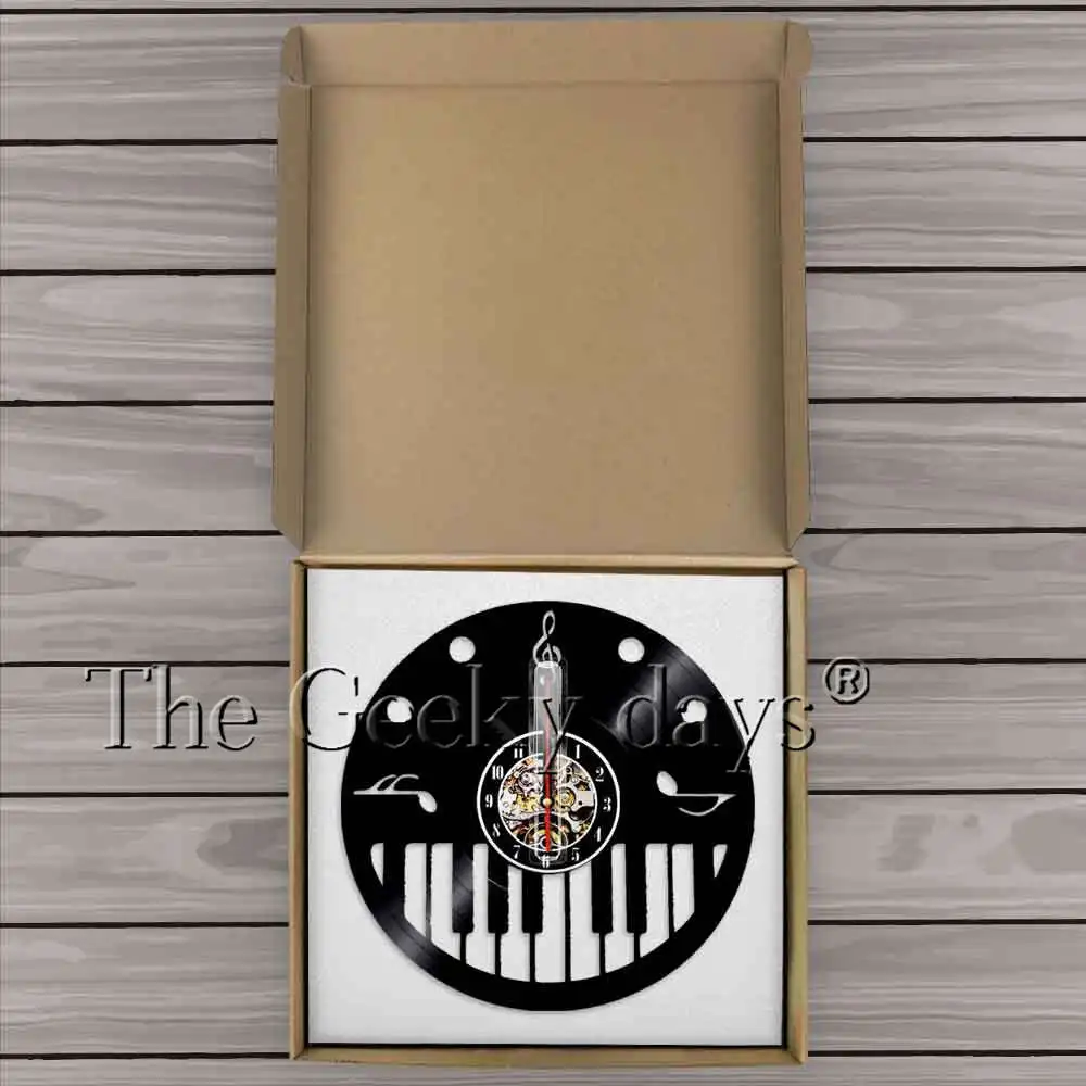 Винтажный пластинчатый лист нот художественные часы Современный дизайн Виниловая пластинка светодиодный светильник настенные часы Музыкальный знак художественный Настенный декор