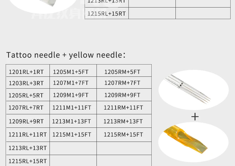 Одноразовые пластиковые наконечники татуировки FT с коробкой (M1 + FT) иглы татуировки и желтые наконечники смешанные 40 шт-профессиональная