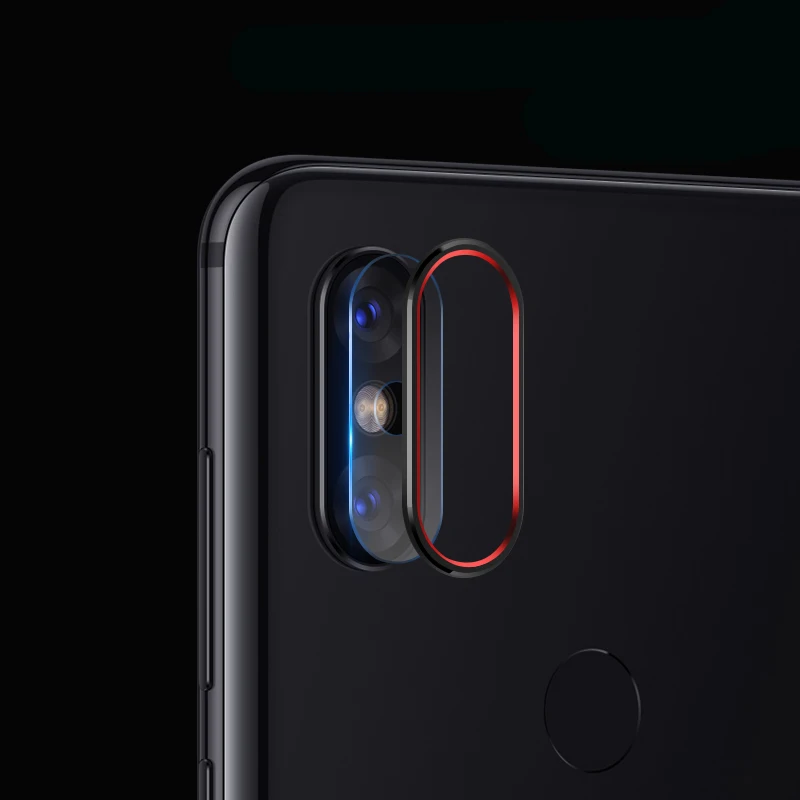 Защитная пленка для экрана камеры Xiaomi Mi 8 Mi8 стеклянная + металлическое кольцо