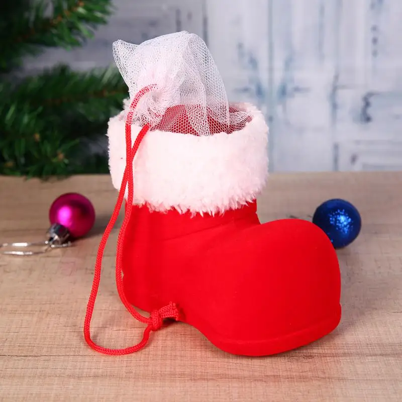 Christmas Boots Flocking Boots Socks Creative Gift Box of Candy