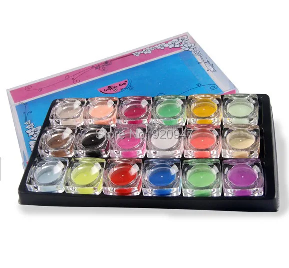 

18 Mix Color nail art false French tips Salon artist Acrylic powder Dust SET