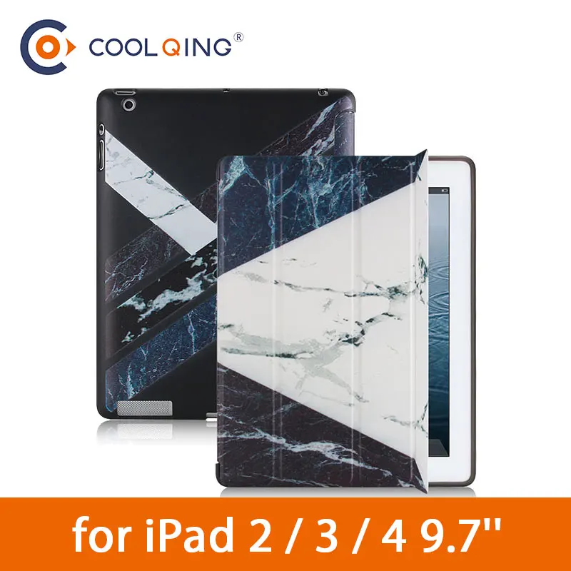 

Patchwork Tablets Case For iPad 2/3/4 Marble Pattern Tri-folded TPU Soft Protective Cover PU Tablet Case For 9.7 iPad 2 3 4 Case