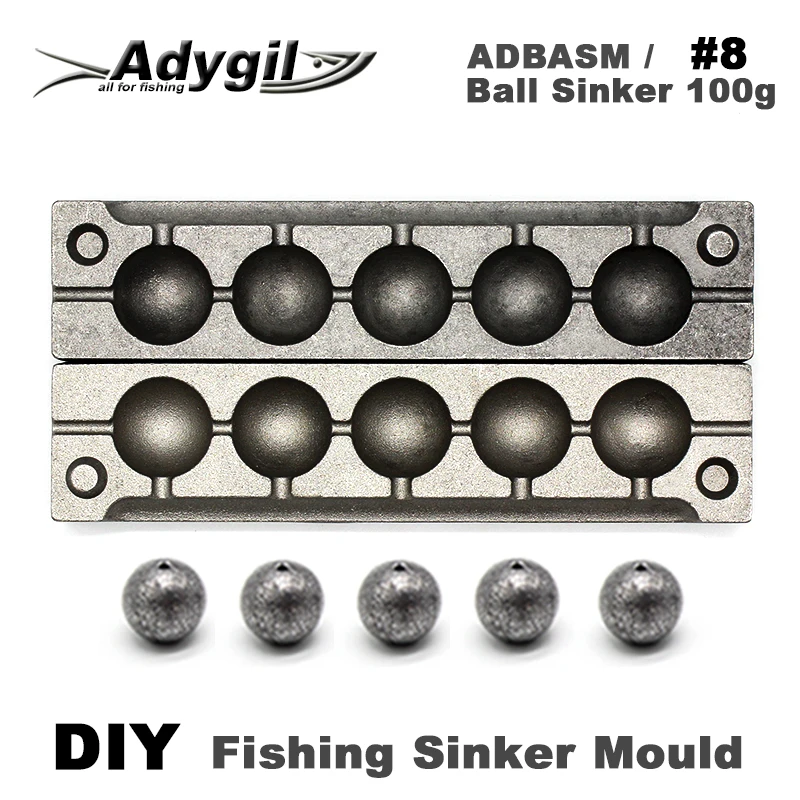 Adygil DIY рыболовный шар грузило прессформы ADBASM/#8 шариковый грузило 100 г 5 полостей