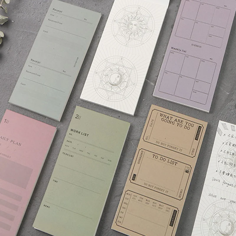 

1 Pcs Vintage Work list Paper Sticky Note Pads Daily Planner Scrapbooking Stickers Stationery Memo Pads Notebook Stationery