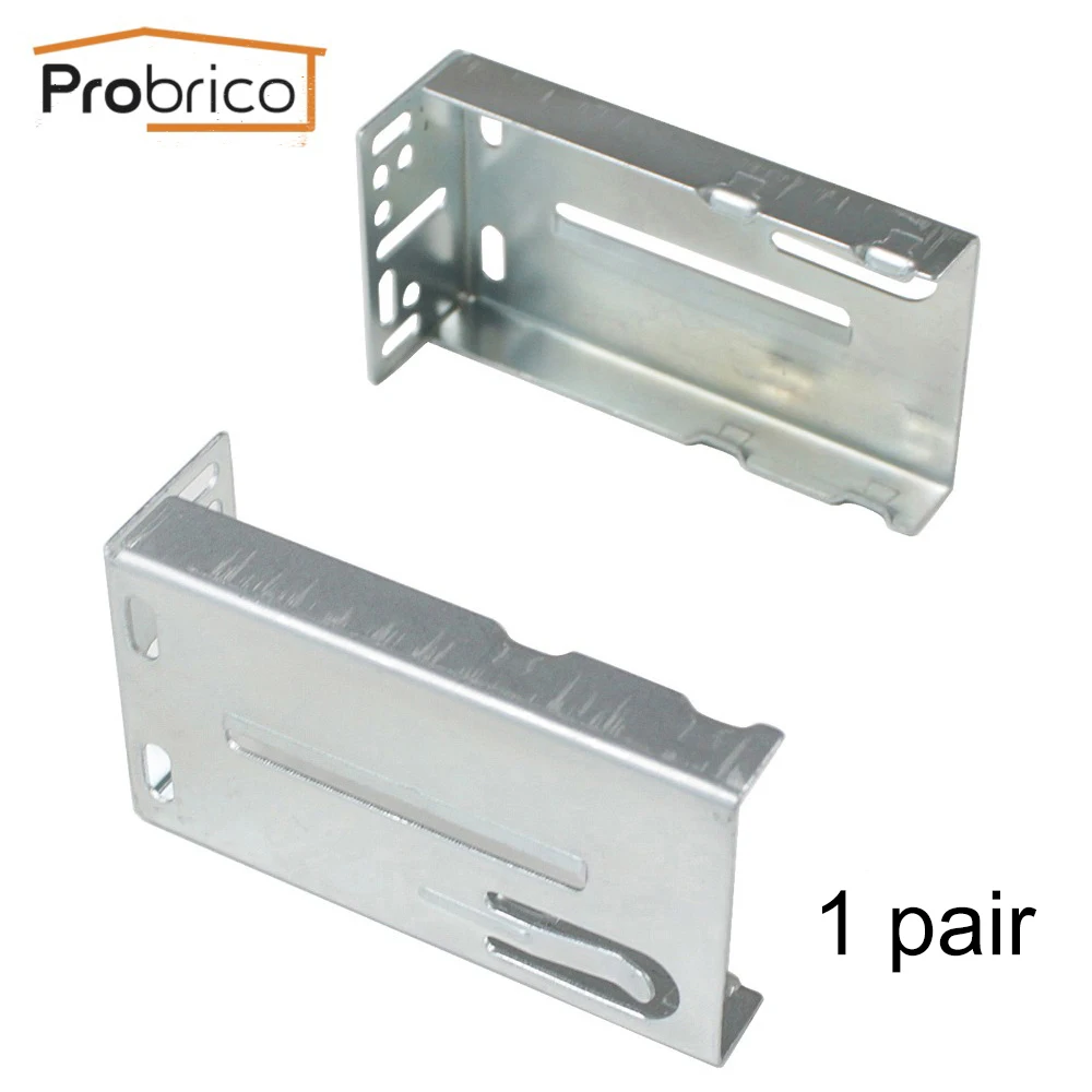 Probrico 2 Pcs 1 Pair Mount Rear Frame Drawer Brackets For Drawer