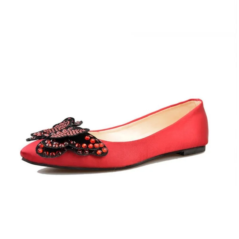 

2016 New women flat shoes ladies pointed toe bowknot ballet flats shoes large size shoes women quality flats footwear size 35-39