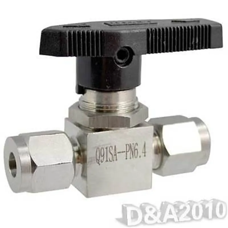 

MEGAIRON 8mm SS304 Compression Lever Black Handle AL-Tech Double Ferrule Ball Valve Tube Fittings