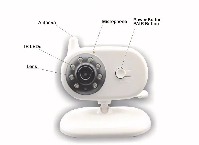 3,5 дюймов беспроводной аудио видео ребенок монитор камера видеонаблюдения 2 способа разговора ночного видения ИК Светодиодный контроль температуры с колыбельными