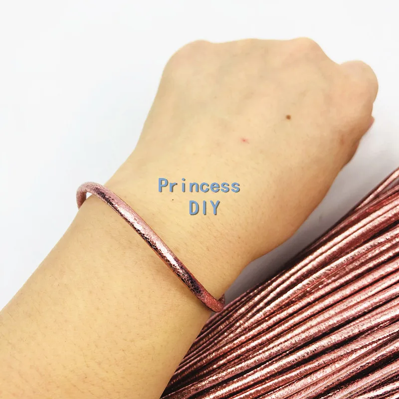5 M Lot Membuat Perhiasan Mengkilap 3 Mm Mawar Merah Muda Perhiasan Tali Pu Kulit Bulat Tali Strip Diy Gelang Kalung Kalung Kerajinan Bahan Kabel Aliexpress
