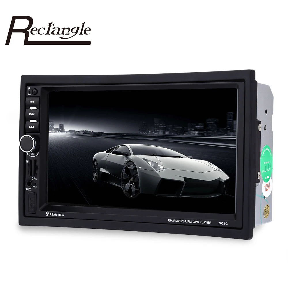 7021G 2 Din Car MP4/MP5 Player 7inch Touch Screen With Radio GPS Function SD USB AUX Rear View Steer Wheel Control Car Player