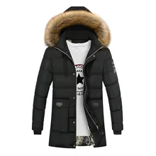 2018 New Winter Parka Men Jacket Coat Fur Collar Outerwear Fashion Hood Padded Quilted Warm Male Jackets Hooded Casual Wadde
