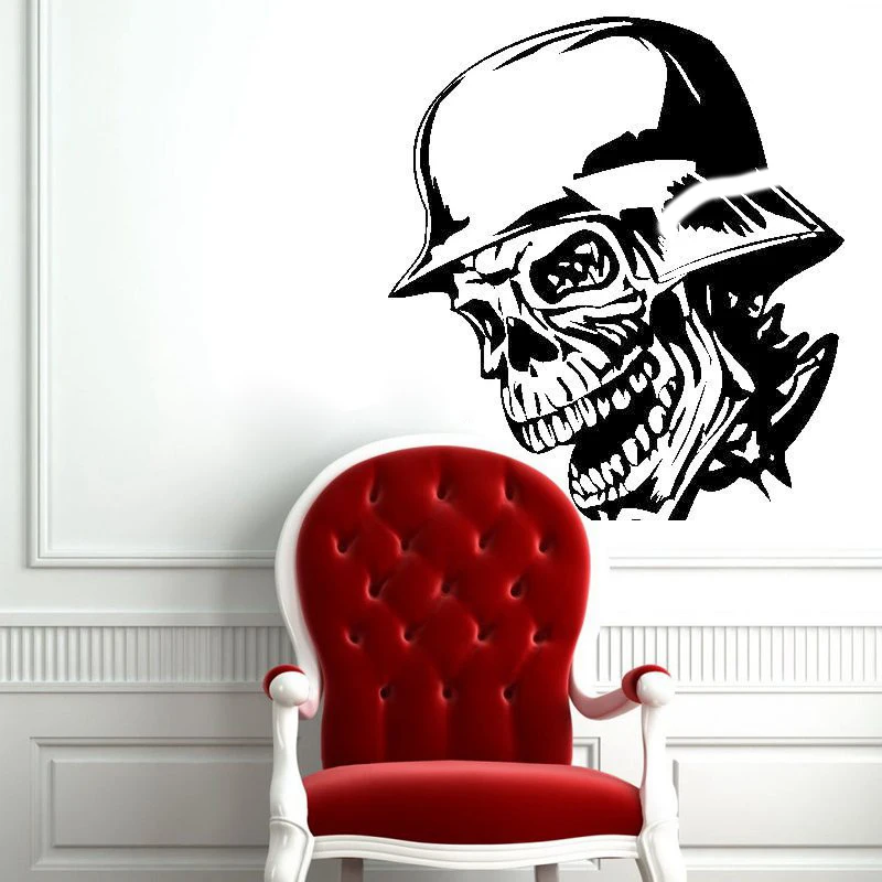 DCTAL Skull Halloween Helmet Sticker Punk Death Decal Devil Poster Name Car Window Art Wall Decals Parede Decor Mural