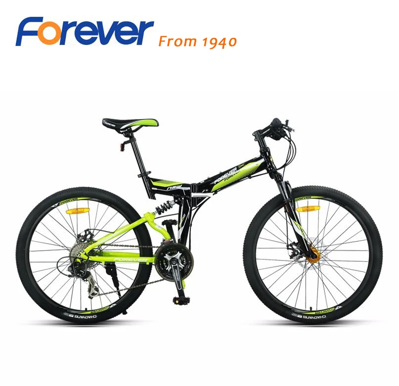 FOREVER Folding mountain bike 27 font b speed b font 26 inch aluminum frame full shock