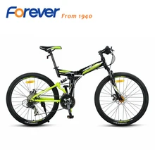 FOREVER Folding mountain bike 27 speed 26 inch aluminum frame full shock absorber double disc brake bicycle QJ006