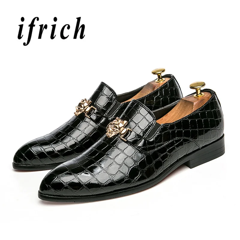 

Mens Social Shoes Blue Black Men Pointed Toe Dress Shoes Spring Autumn Office Footwear Men Slip-On Elegant Shoes For Male