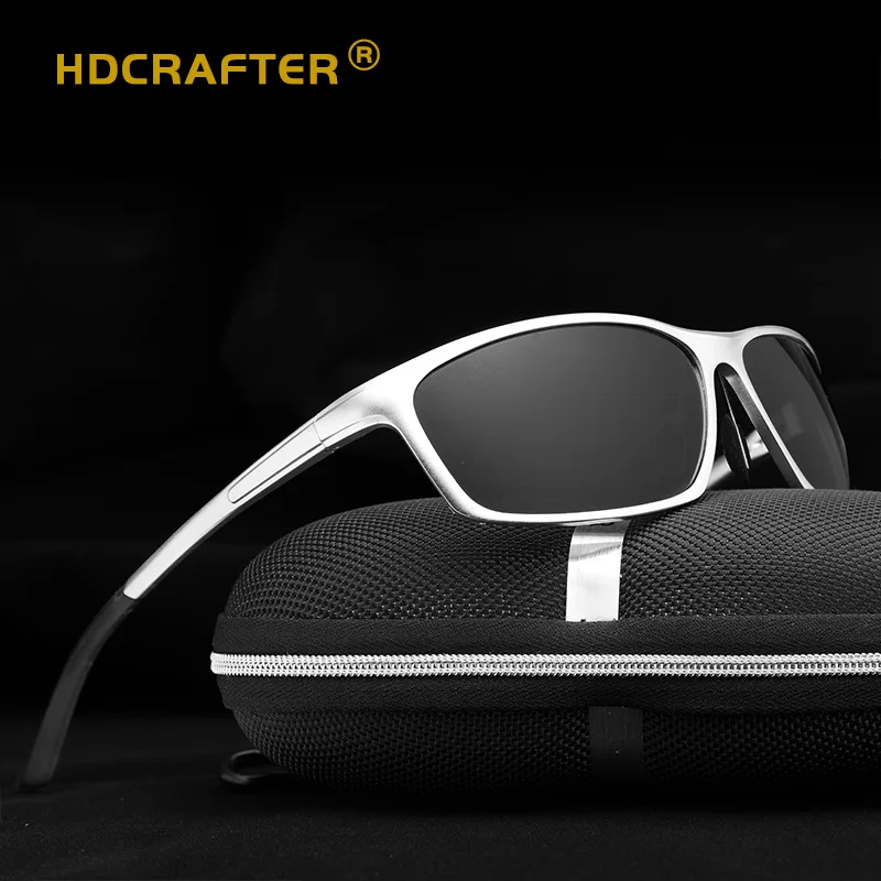 

HDCRAFTER Brand Fashion Men Sunglasses Women Aluminum-Magnesium Frame High Quality Sun Glasses Color film night vision Eyewear