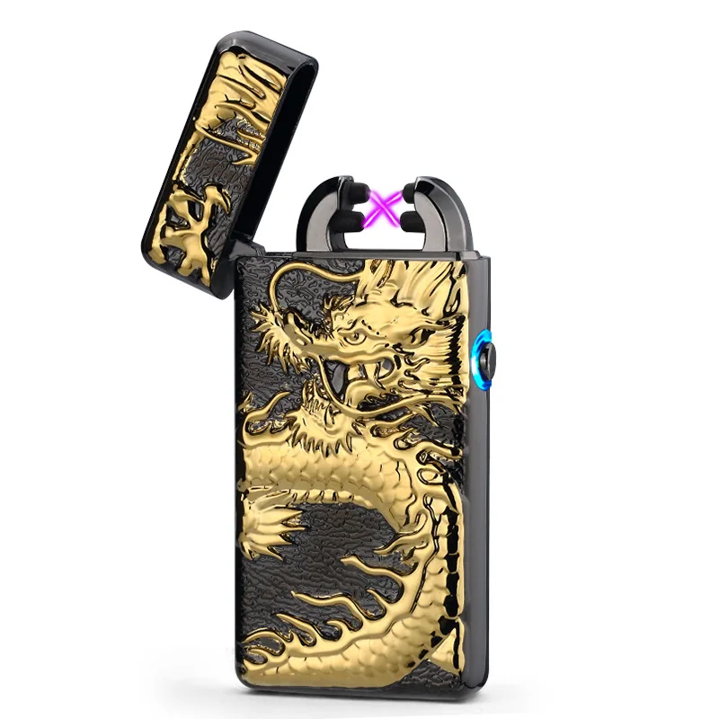 

Double Pulsed Arc USB Rechargeable Lighter Creative Design Dragon Electric Plasma Cigarette Lighter Weed Tobacco Smoke Hookah