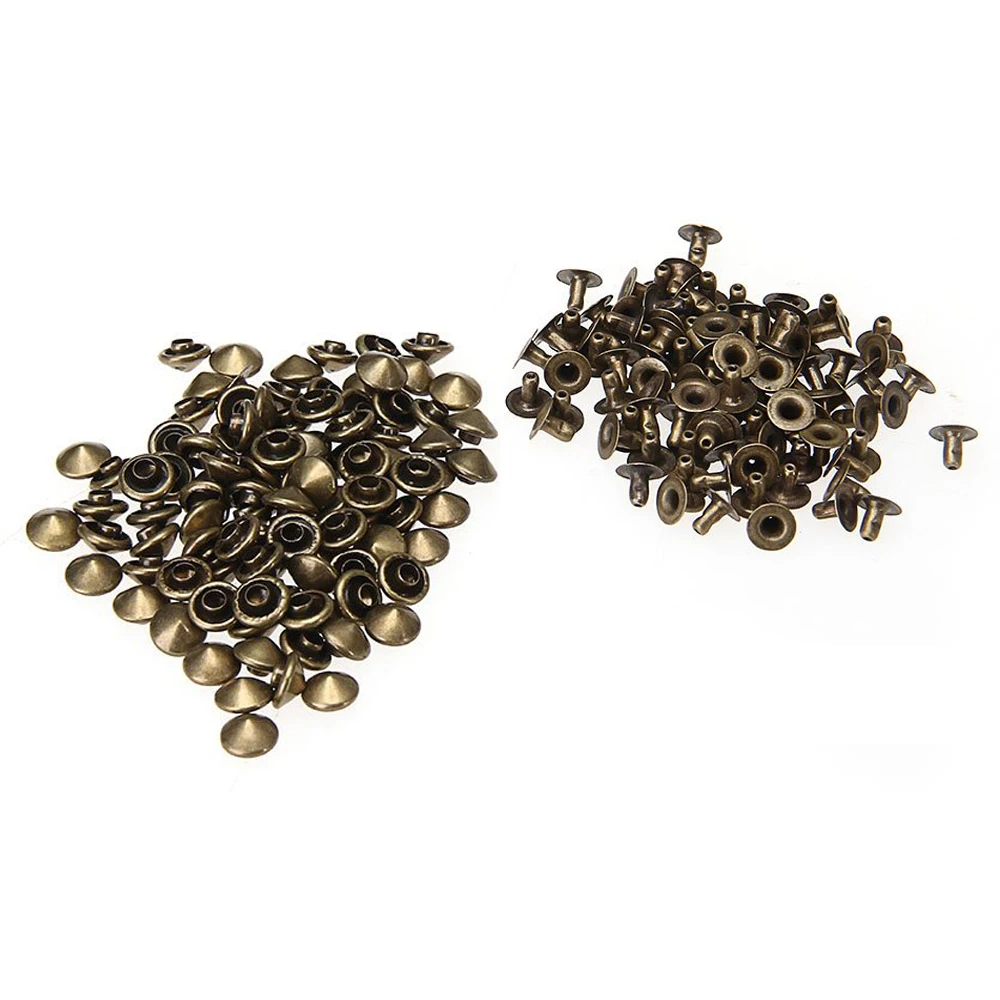 JFBL 100 Iron Bronze Conical Rivet Screw Studs 6mm for Jewelryin Nails