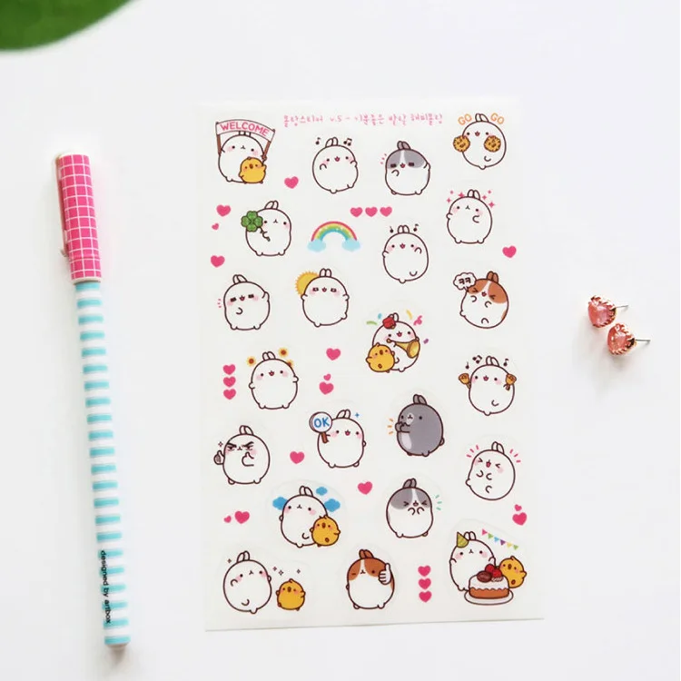 6 Pcspack Round White Molang Rabbit Decorative Stationery Stickers Scrapbooking Diy Diary Album Stick Label huismerk kopen in de aanbieding 6 Pcspack Round White Molang Rabbit Decorative Stationery Stickers Scrapbooking Diy Diary Album Stick Label huismerk kopen in de aanbieding