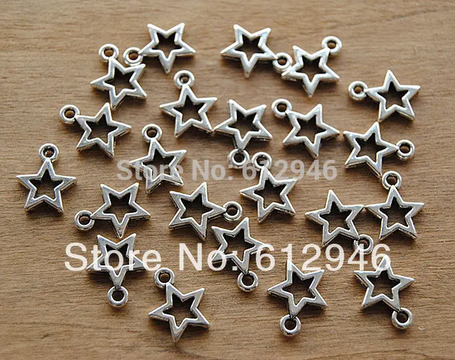 50Pcs Di Colore Argento Bronzo Super Star Star Pendenti E Ciondoli Del Pendente 10 Millimetri A320/A546