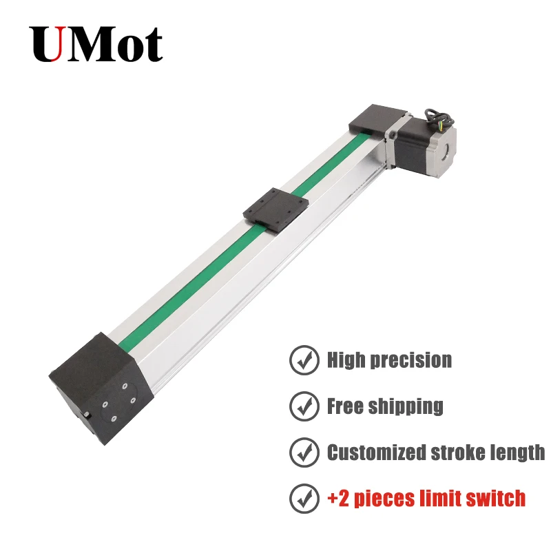 

Free Shipping 3000mm Stroke High Speed Belt Driven Linear Motion Actuators Slide Rail With 0.1mm Accurancy For Robotic Arm