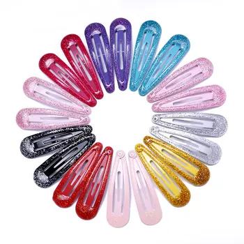 

20pcs Baby Girls Snap Hair Clip for Children Kids Hair Pins Color Glitter Hairpin Women Hair Accessories Cute Metal Barrette 5cm