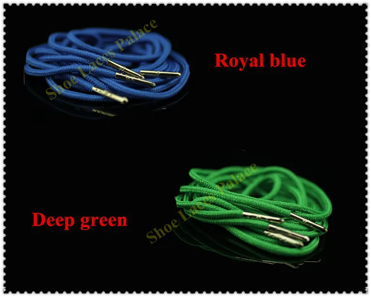 20 цветов на выбор) металлические наконечники шнурки круглый спортивная обувь шнуровка 160 см длина шнурки для обуви 3 пары распродажа - Цвет: Royal blue Deep Gree