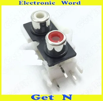 

10pcs-200pcs AV2-8 Head 2 SMD Type Lotus RCA Adapter Jacks 2 Bend Foot Audio Video AV Connectors