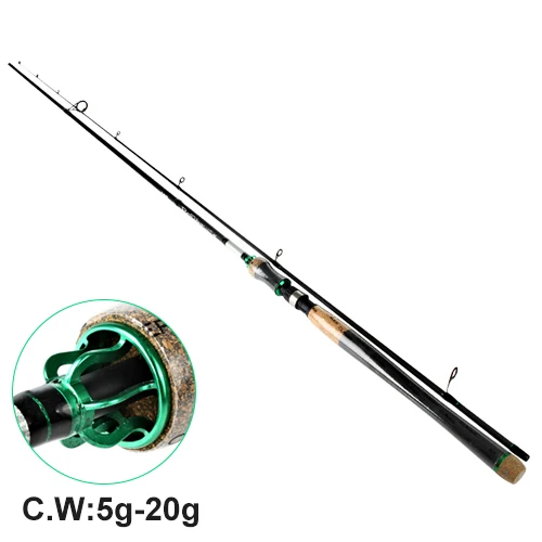 FISH KING Hi Carbon Мягкая приманка Удочка 5 цветов 2,1 М-2,7 м 2 секции приманки вес 2-40 г Спиннинг удочка для приманки рыбалки - Цвет: Зеленый