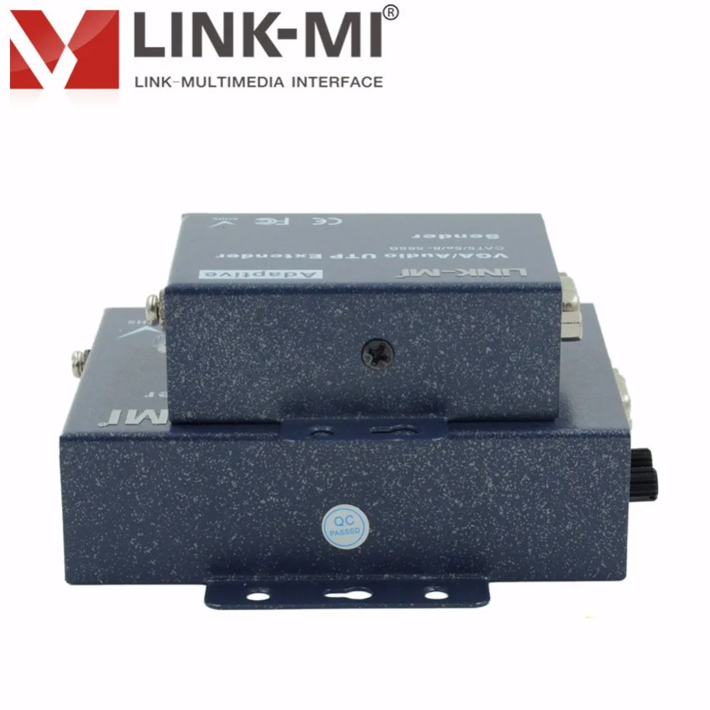LINK-MI 300 м стерео аудио+ VGA удлинитель отправителя и приемника по Cat5/5e/6 utp rj45 передача VGA видео до 1000 футов/300 м 1080p