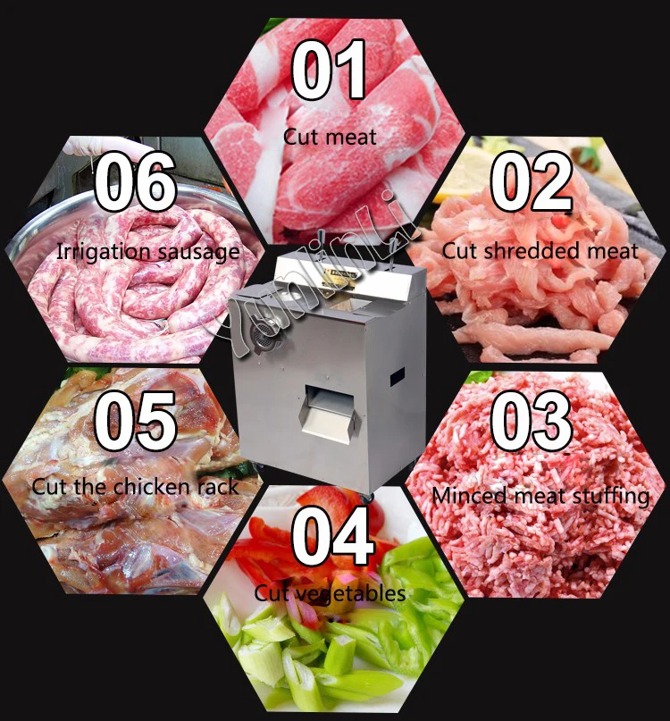 1500 Вт электрическая мясорубка машина для резки мяса Мясорубка резак машина для нарезки мяса QRLS-400