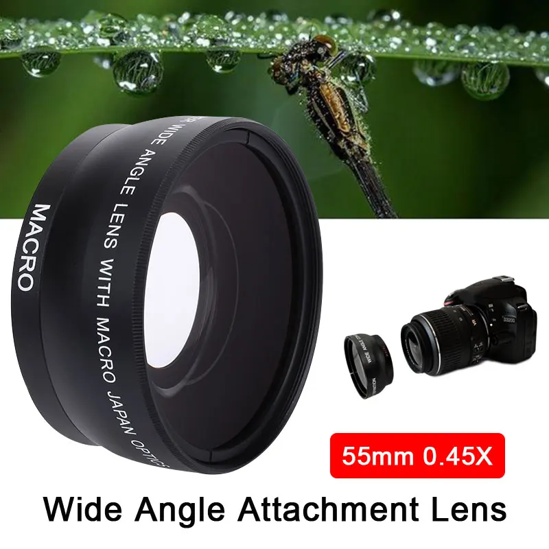 

Universal 55mm 0.45x Super High Resolution Wide Angle + Macro Lens for Cannon SLR 18-55MM Lens