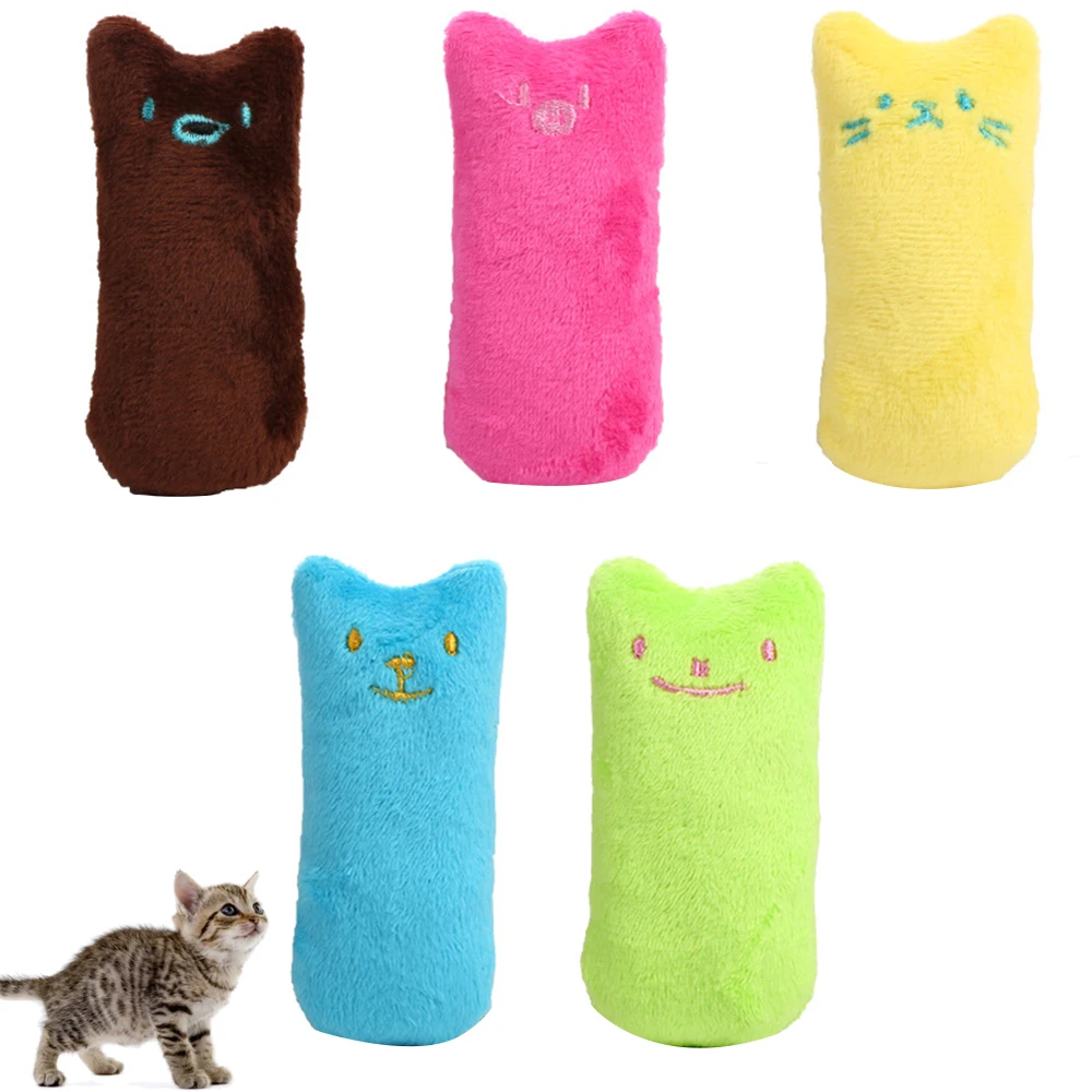 

Pet Soft Plush Cat Pillow Toy Kitten Chewing Vocal Toy Catnip Stuffed Pillow Cat Funny Interactive