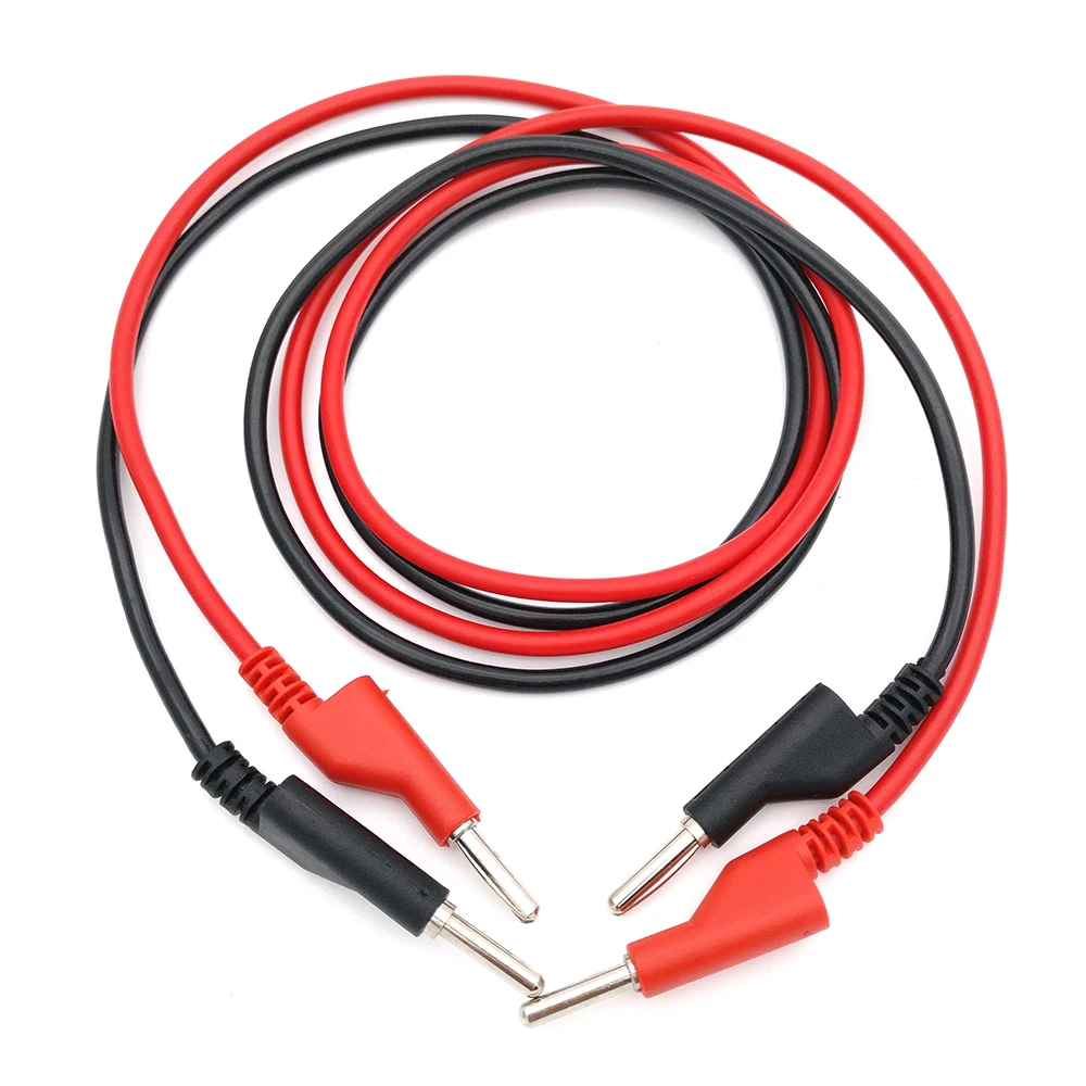 E44-Cordon de mesure fiche banane male/male avec reprise 2mm l=50cm - cat1  60vdc 3a - rouge - à 1,90 €