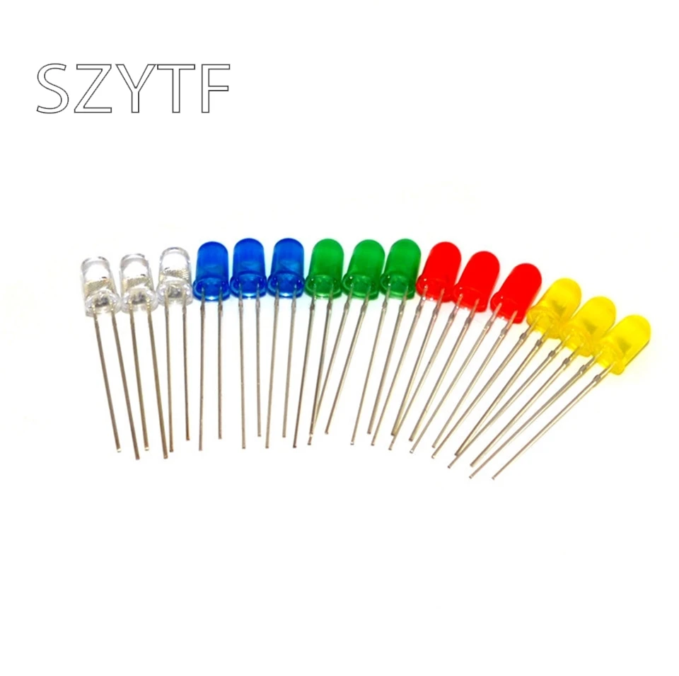

Component Package 5mm 10kind LED Element Package Red Yellow Blue Green White Colorful LED (50pcs)