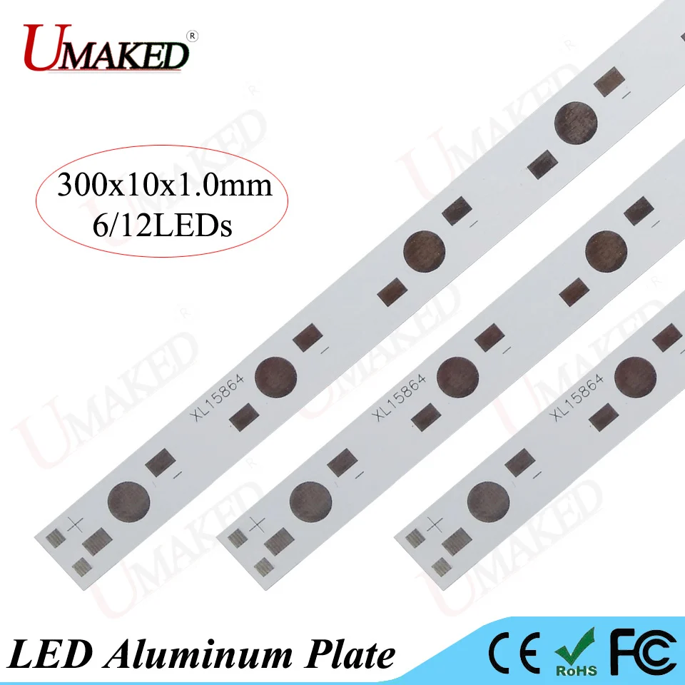 

LED PCB 300MM 6/12W Aluminum plate 1/3/5W high Power led installed Light Board Heatsink For Hydroponics Aquarium Tube Grow light