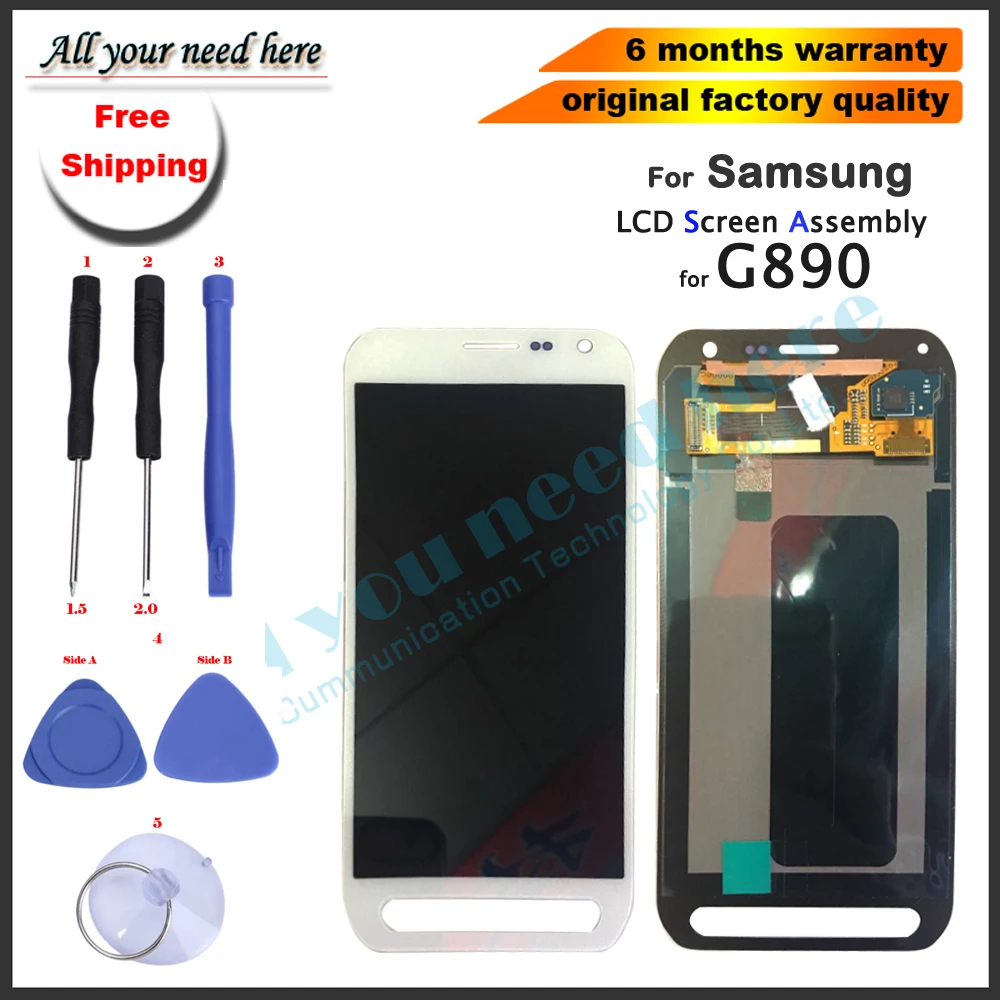 

Adhesive+100% tested 5.1' Replacement For Samsung Galaxy S6 active G890 G890A LCD Screen Touch Digitizer Assembly with tools
