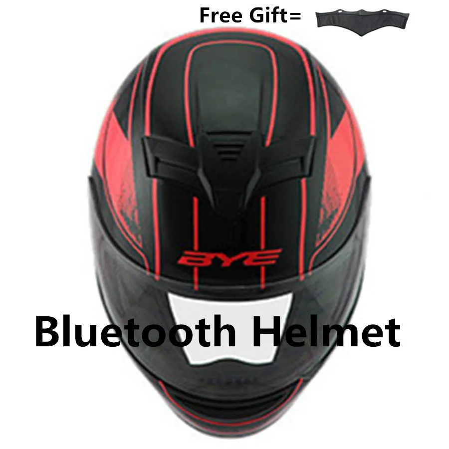 Motorcycle Bluetooth Helmet Bike Dark lens With Built In Intercom music