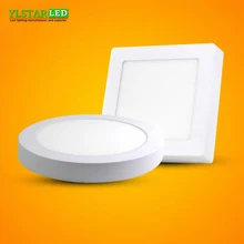 Ylstar Светодиодный прожектор Панель свет 6/12/18/24 Вт поверхностного монтажа светодиодный Потолочные светильники AC220V круглый квадратный светодиодный потолочный светильник