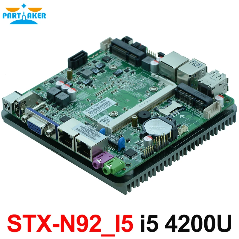 Безвентиляторный двойной гигабитный Ethernet Intel Haswell U i5 4200U 4210Y CPU nano материнская
