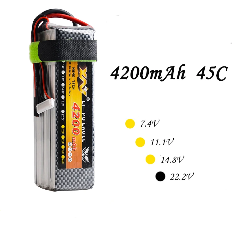 High Quality RC Battery 22.2V 4200mAh 45C Max 120C 22.2Volt RC LiPo Li Poly Battery for