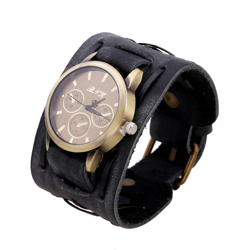 Uomo Antico Pendenti e Ciondoli Orologi Bracciali Largo del Cuoio Genuino  Orologio Da Polso del Motociclista Del Braccialetto Del Braccialetto  Dell'annata Fibbia Della Cintura del Vestito Orologi|watches bracelet|new  menwatch bracelet leather -