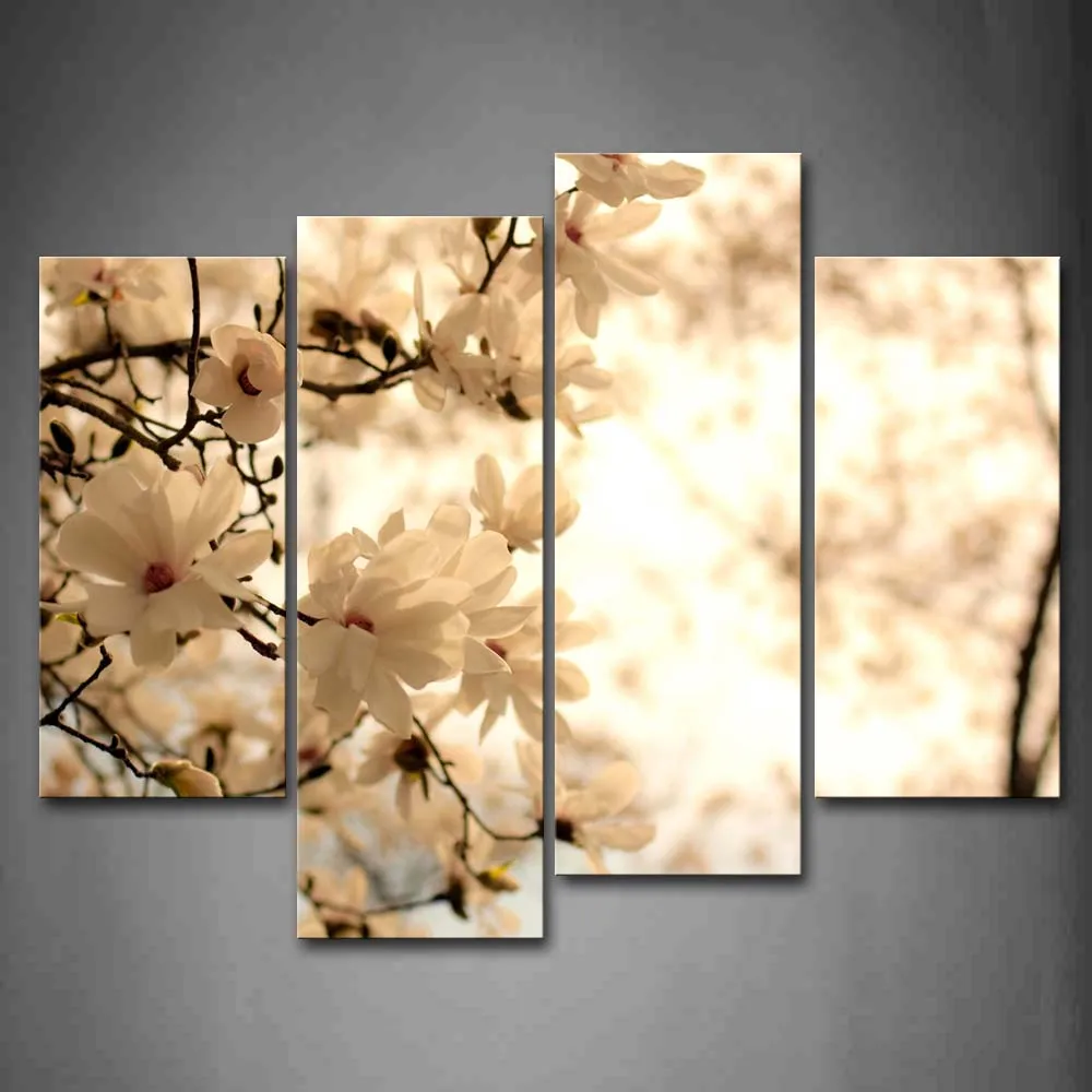 

Framed Wall Art Pictures Flower Branch Tree Canvas Print Botanical Posters With Wooden Frames For Home Living Room Decor